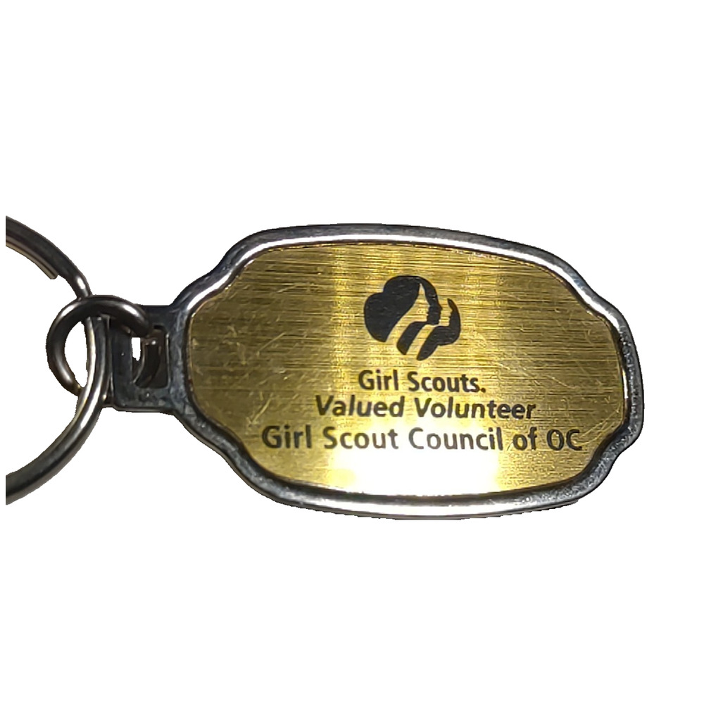 Girl Scout Valued Volunteer Gold Tone Keychain Collectable
